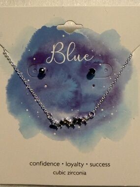 Cubic Zirconia Silver-Tone Necklace  with Earrings Set